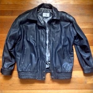 Vintage leather bomber jacket